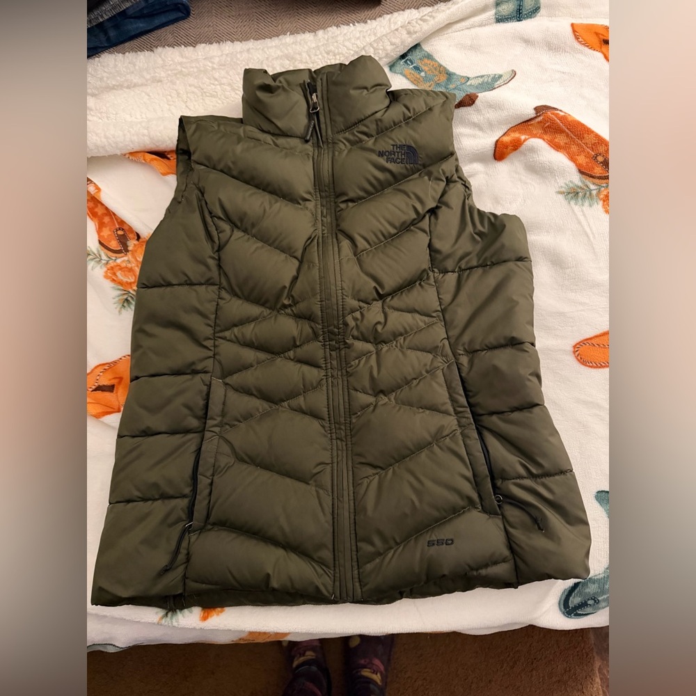 The North Face Olive Green Quilted Vest